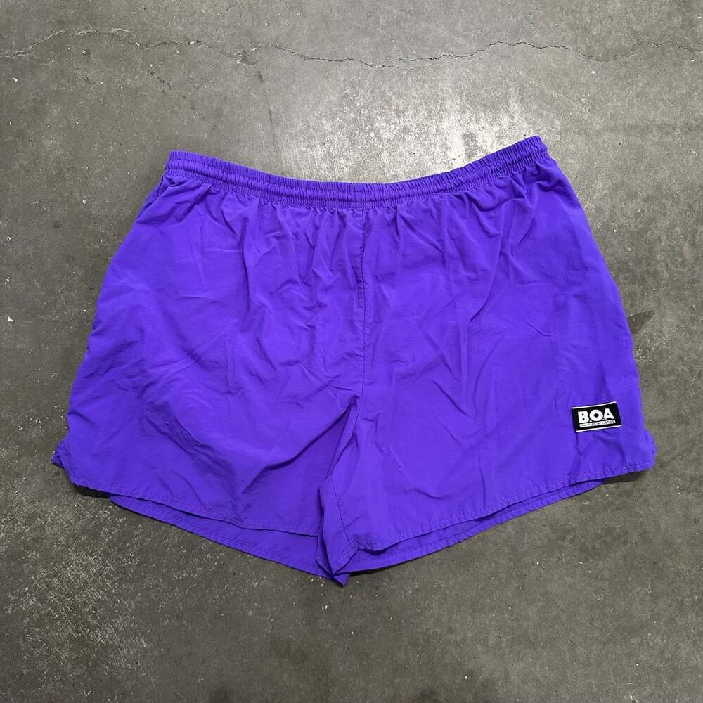 Vintage 90s BOA Running Shorts XL Made USA Nylon Split Leg Athletic Runner